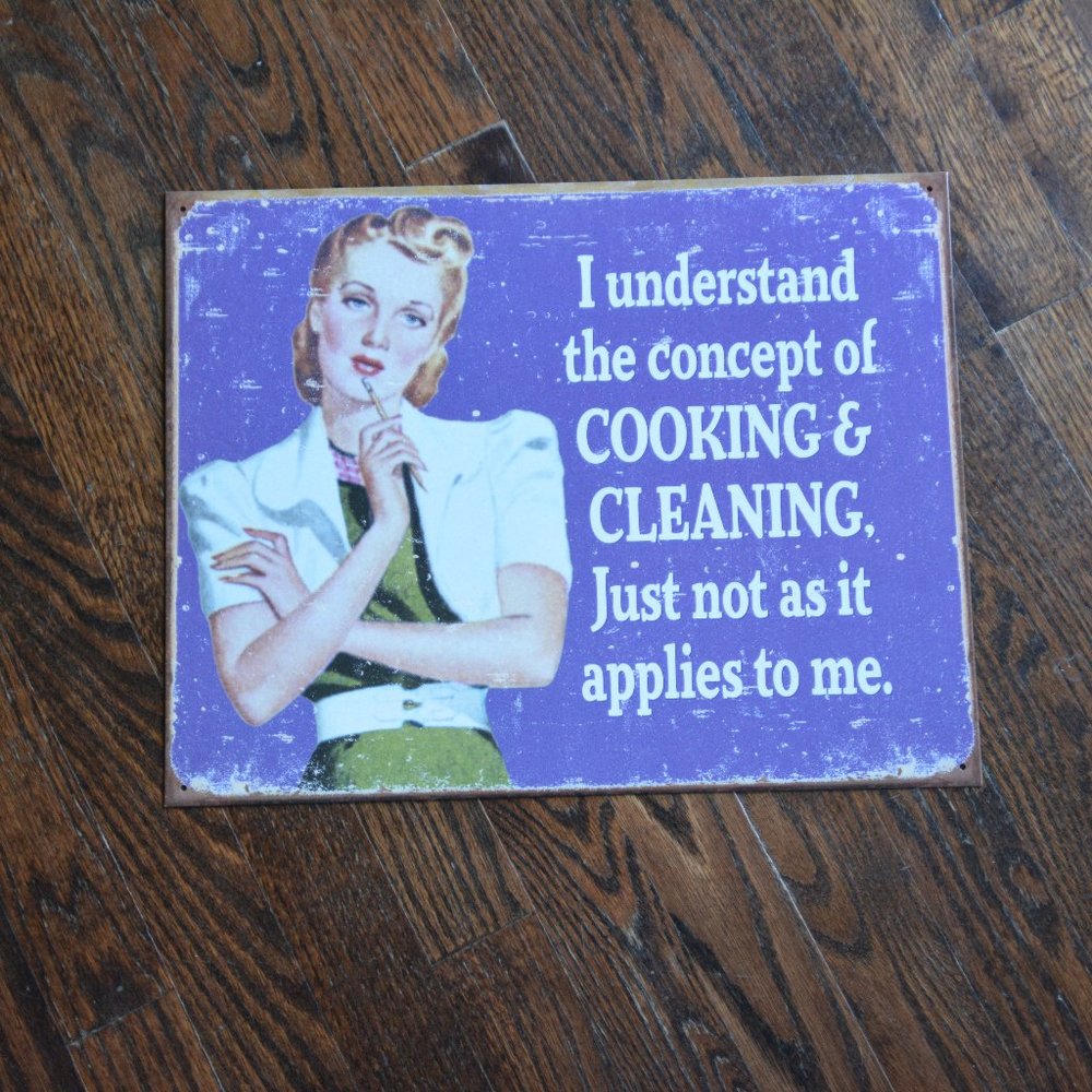 Sassy Cooking and Cleaning metal wall art sign